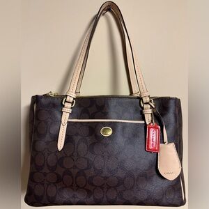 NWOT Y2K Coach  Signature Peyton Double Zip Carryall Shoulder Purse